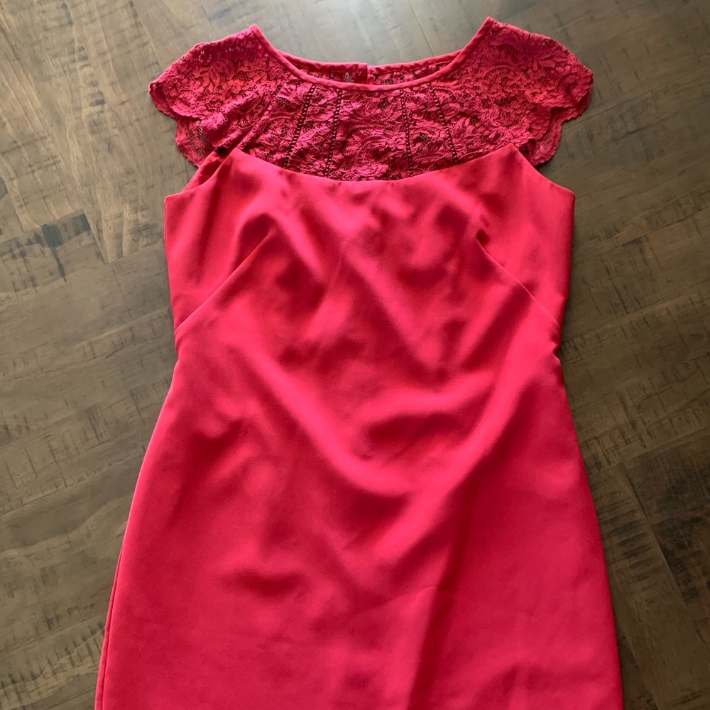 Red lace dress